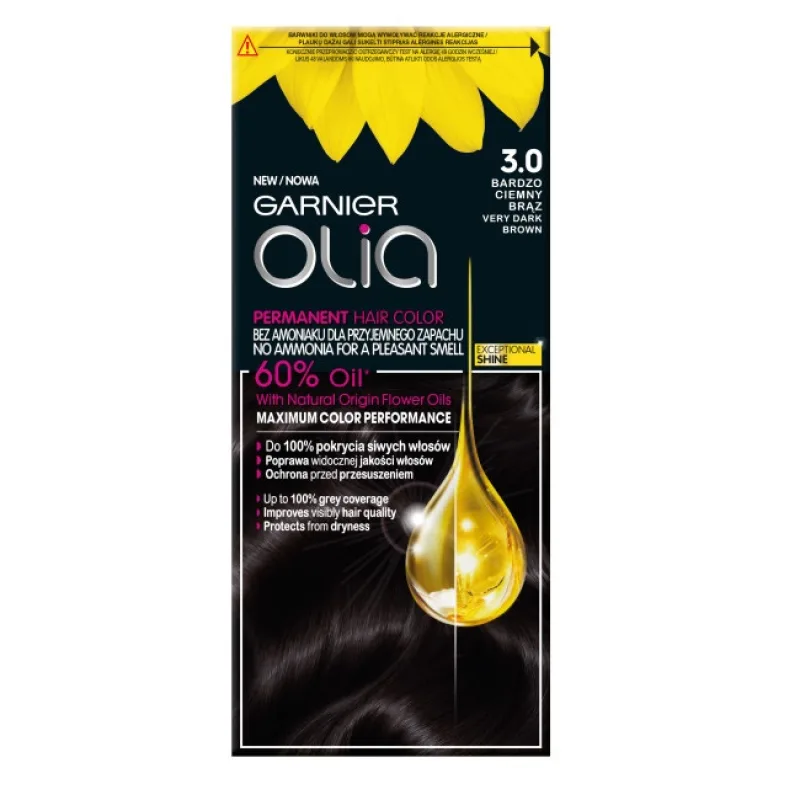 Garnier, Olia farba na vlasy 3.0 Veľmi tmavá hneďá