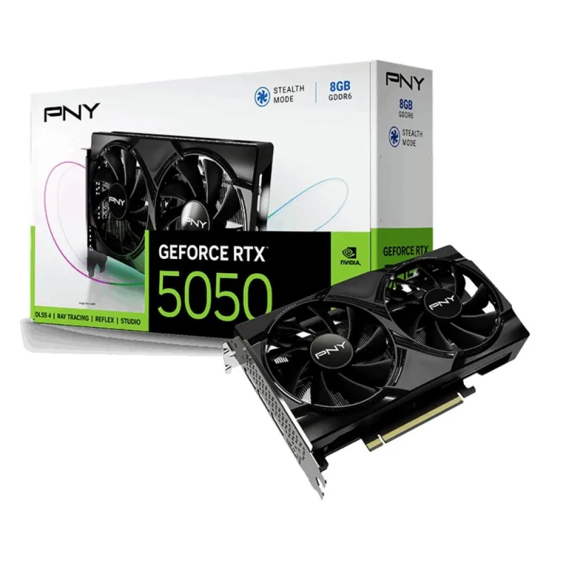 PNY VGA NVIDIA GeForce RTX 5050 Dual Fan 8GB, RTX 5050, 8GB GDDR6, …