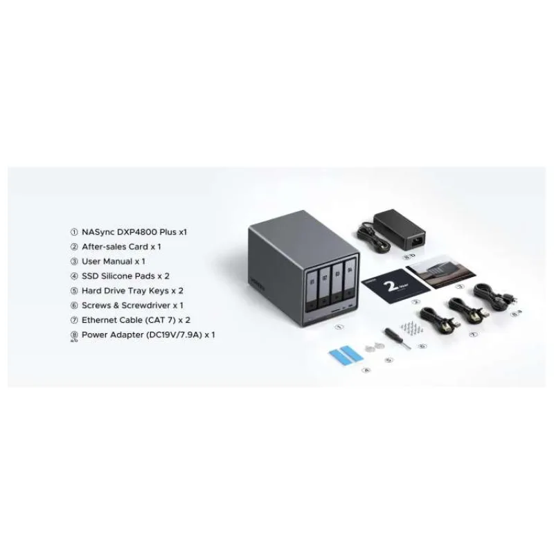 UGREEN NASync DXP4800 Plus (6C/Gold8505/4,4GHz/8GBRAM/4xSATA/2xM.2/1x2,5GbE/1x10GbE/2xUSB2.0/2xUSB3.2/1xUSB-C/HDMI/SD) (35261)