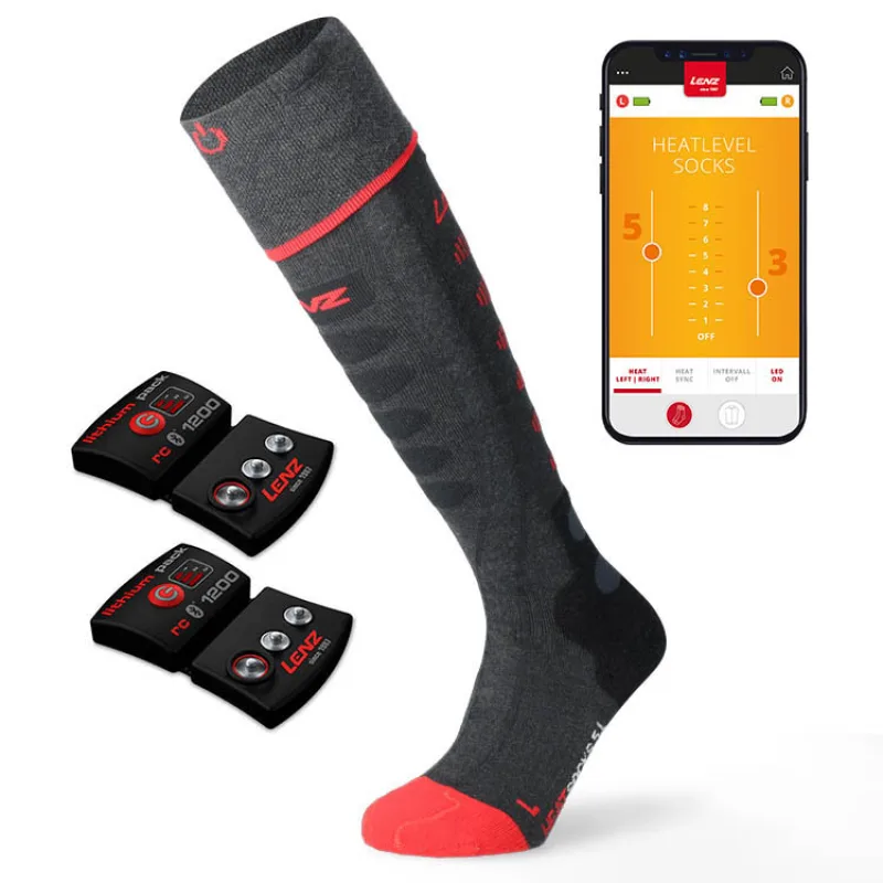 Ponožky vyhřívané Lenz set of heat sock 5.1 toe cap + lithium pack rcB 1400