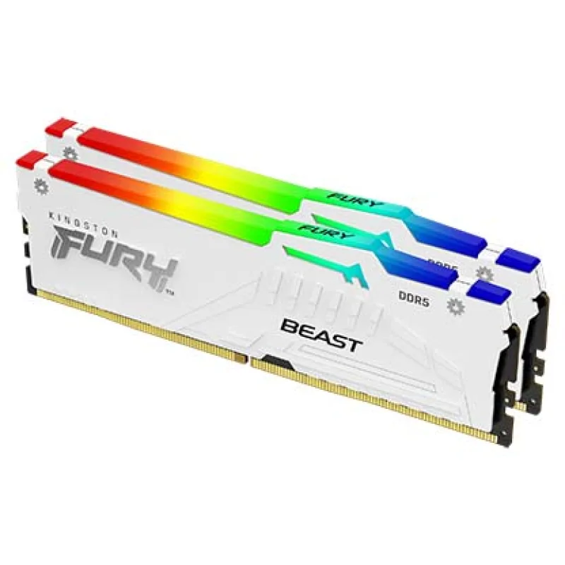 Kingston FURY Beast White/DDR5/32GB/5200MHz/CL40/2x16GB/RGB/White KF552C40BWAK2-32