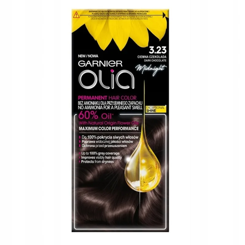 Garnier, Olia farba na vlasy 3.23 Tmavá čokoláda