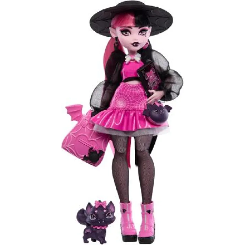 Mattel Draculaura – panenka Monster High s mazlíčkem a doplňky
