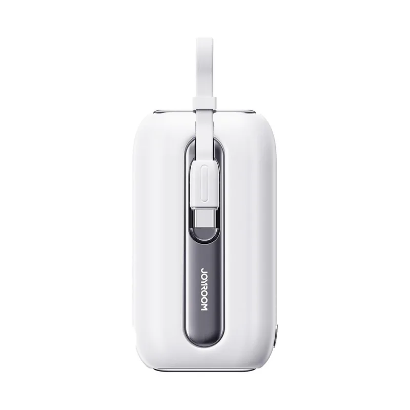 Mini powerbanka Joyroom 10 000 mAh Colorful Series 22,5 W s 2 vstavanými USB C a Lightning káblami biela (JR-L012)