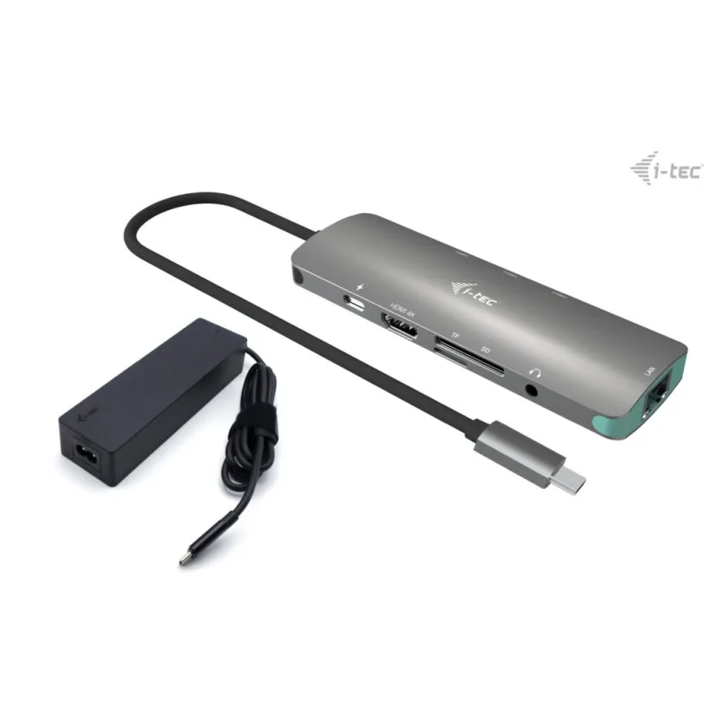 i-tec USB-C Metal Nano Docking Station 4K HDMI LAN, Power Delivery 100 W + Charger 100W (bundle) C31NANOLANPD100