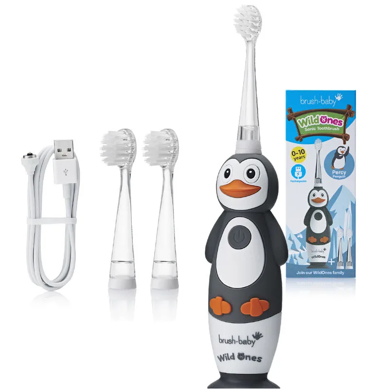 Brush-Baby, sonická zubná kefka WildOnes pre deti 0-10l Penguin