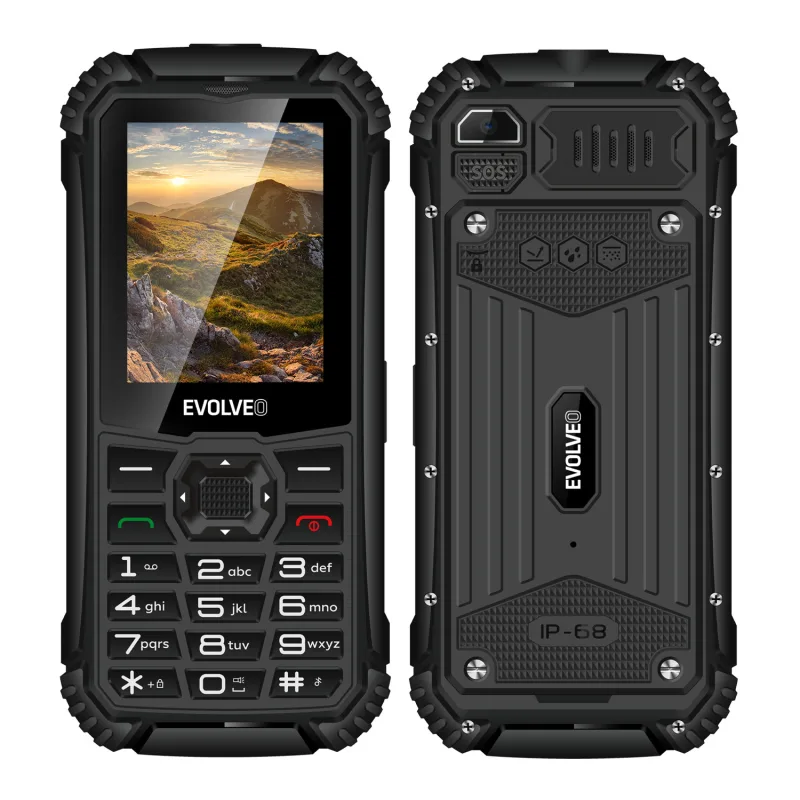 EVOLVEO StrongPhone Q1, vodotěsný odolný Dual SIM telefon, černý SGP-Q1-BK