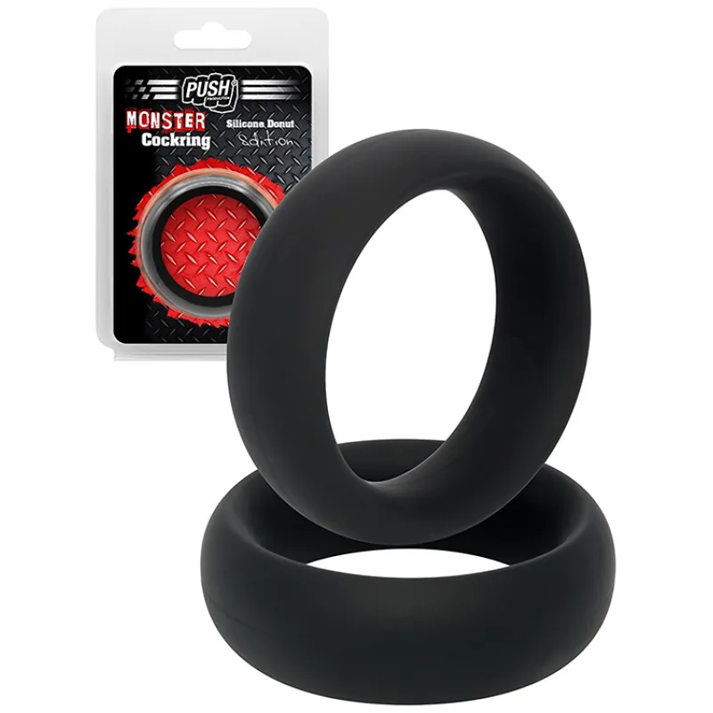 Push Production Silicone Donut Cockring Black (45/20mm)