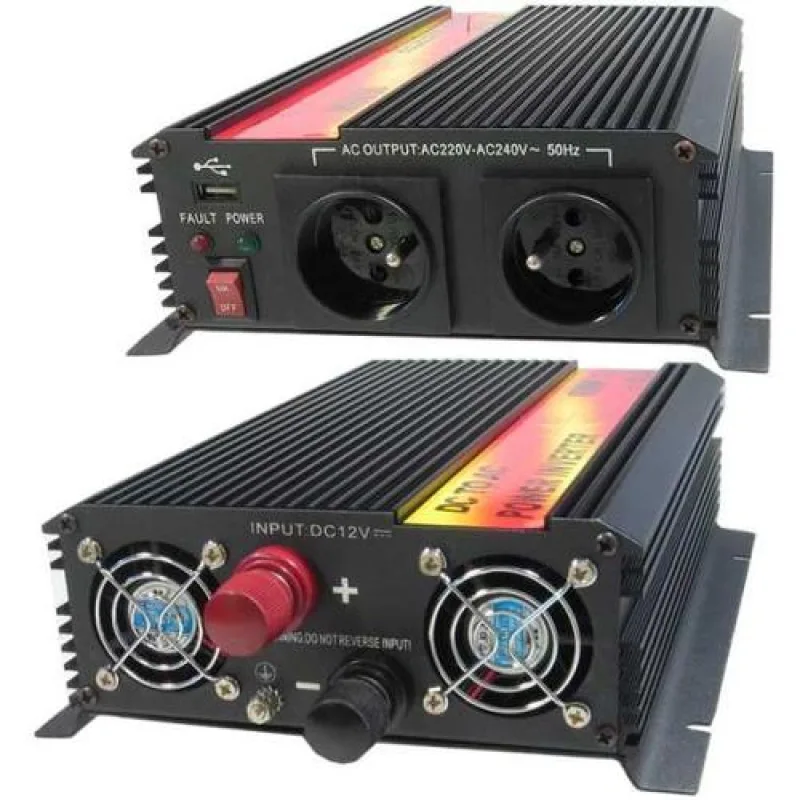 Měnič napětí Carspa CAR1.6KU-24 24V/230V+USB 1600W, modifikovaná sinus CAR1.6KU-24