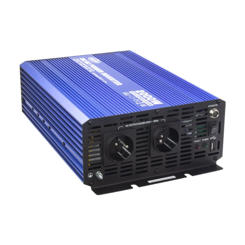 Sinusový měnič napětí z 24/230V + USB, 2000W 35psw2024C