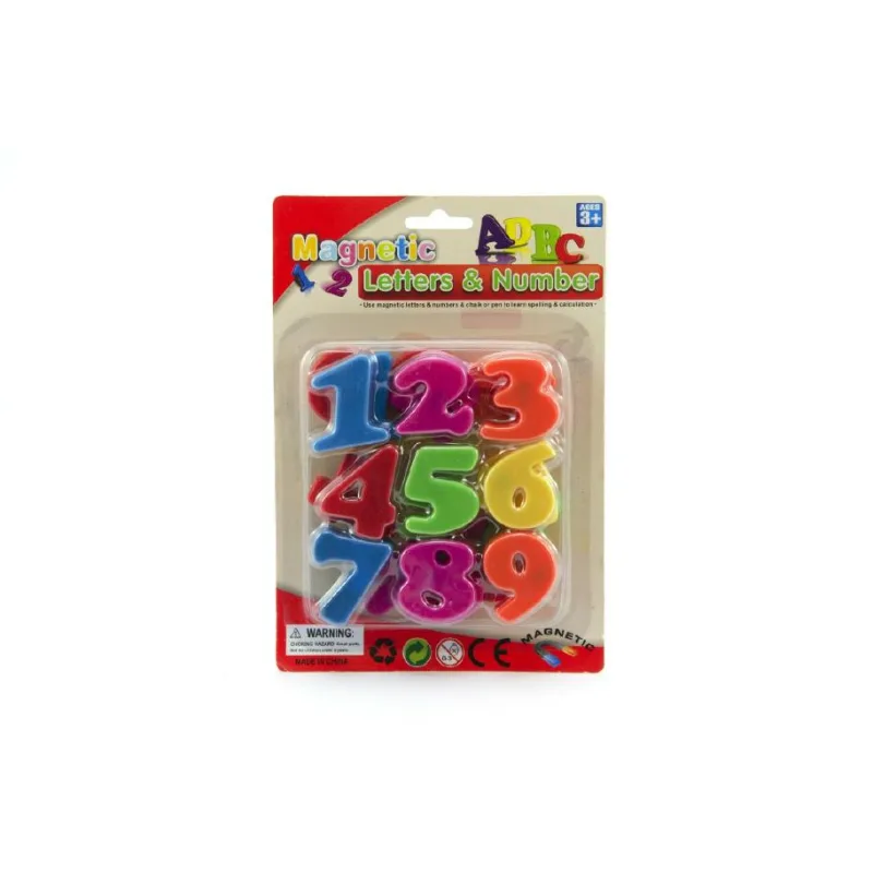Teddies Magnetické číslice 4cm cca 27ks plast na karte 14,5x22cm