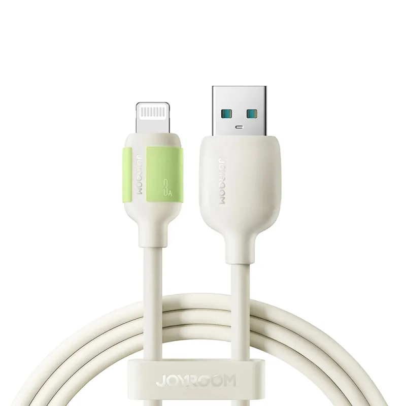Joyroom S-A53 3A USB-A – Lightning kábel s fluorescenčnou koncovkou 1,2 m – béžový