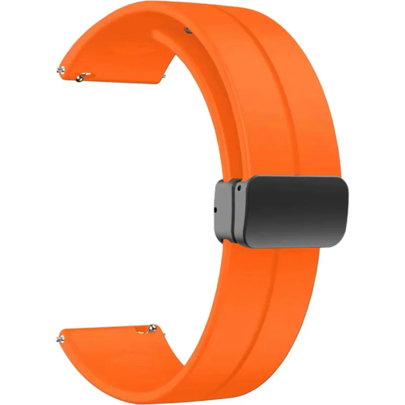 Silikónový remienok s magnetickou preklápacou sponou 22 mm oranžový DILOY SBR45.12.22
