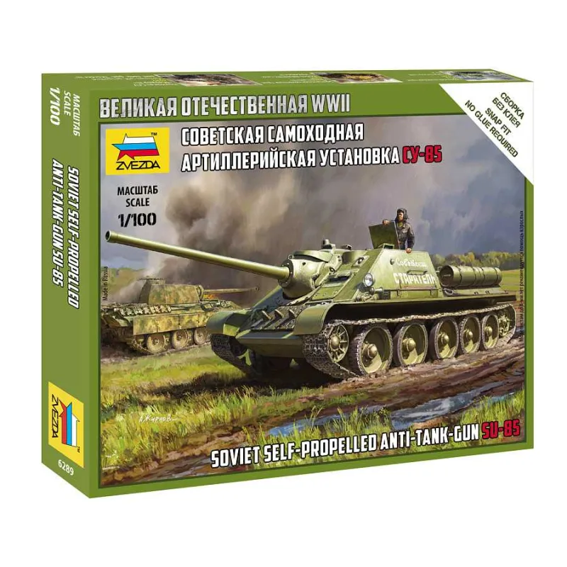 Zvezda Model kit military 6289 - Su-85 (Snap Fit) (1:100)