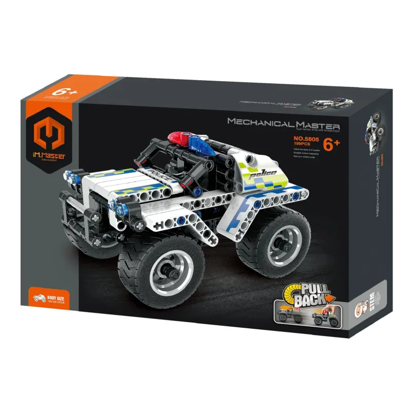 iM.Master Stavebnica iM.MASTER policajné auto na spätné natiahnutie plast 199 dielikov v krabici 29x20x6cm