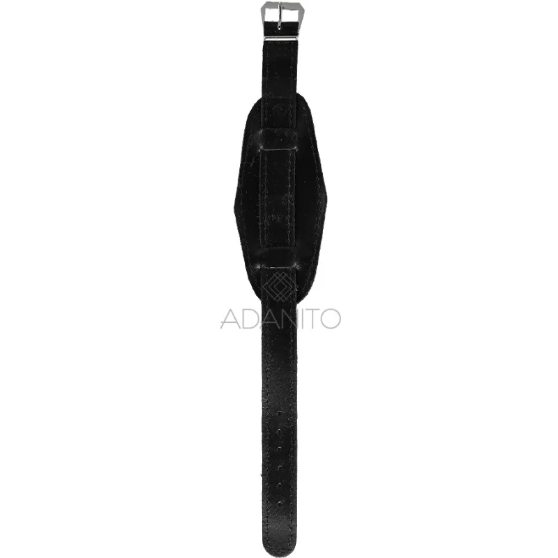 Kožený remienok na hodinky s podložkou 14 mm čierny ADANITO 108AR01W14