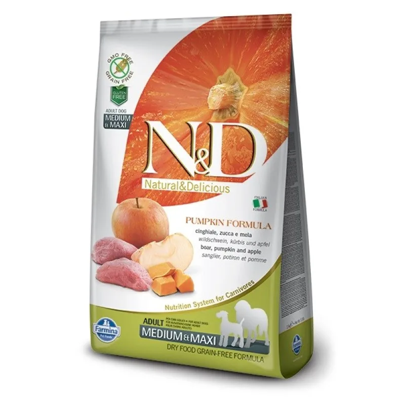 Farmina N&D dog GF PUMPKIN adult medium & maxi boar & apple 12 kg