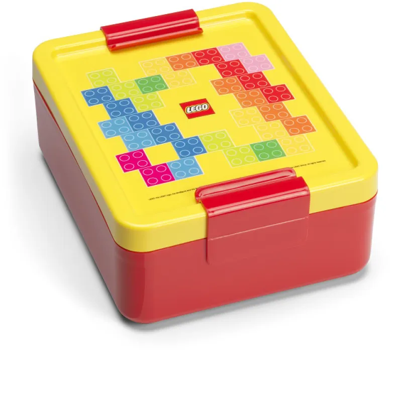Smartlife LEGO Brick box na svačinu - červená/žlutá