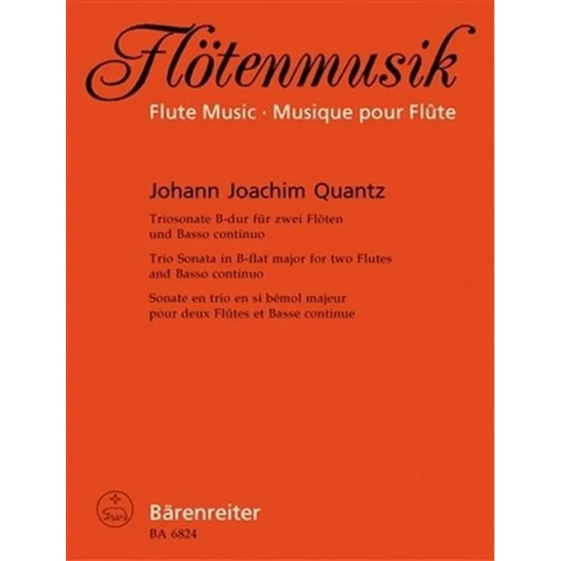 Bärenreiter Trio Sonata pro dvě flétny a basso continuo v B-dur
