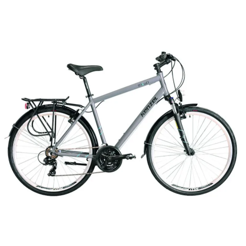 Kenzel Pánské trekové kolo Stroller Touring 2025 stříbrné (rám. 48)