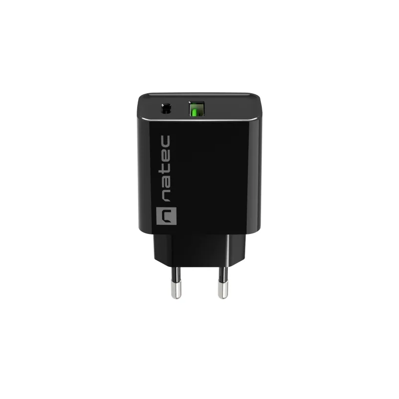 Universální nabíječka Natec RIBERA 20W 1X USB-A + 1X USB-C, černá NUC-2062