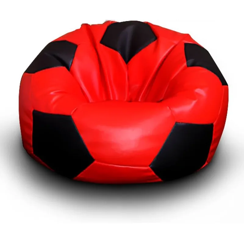 FITMANIA Sedací vak Footbalová lopta xxl + podnoznik Vzor: 09 ČERVENO-ČERNÁ
