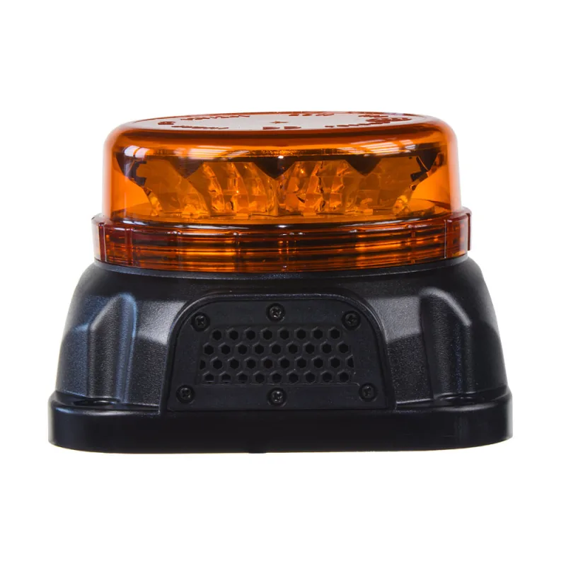 LED maják, 12-24V, 12x3W se zvukovou signalizací, oranžový, fix kf90