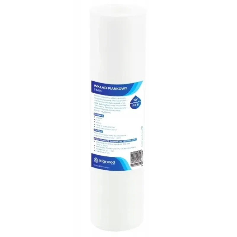 Filtračná vložka Klarwod - vinuté vlákno + polypropylén 10" - 5 mikrón