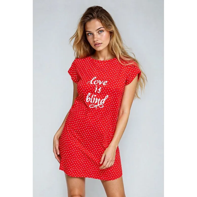 Dámska nočná košieľka Love is blind červená S