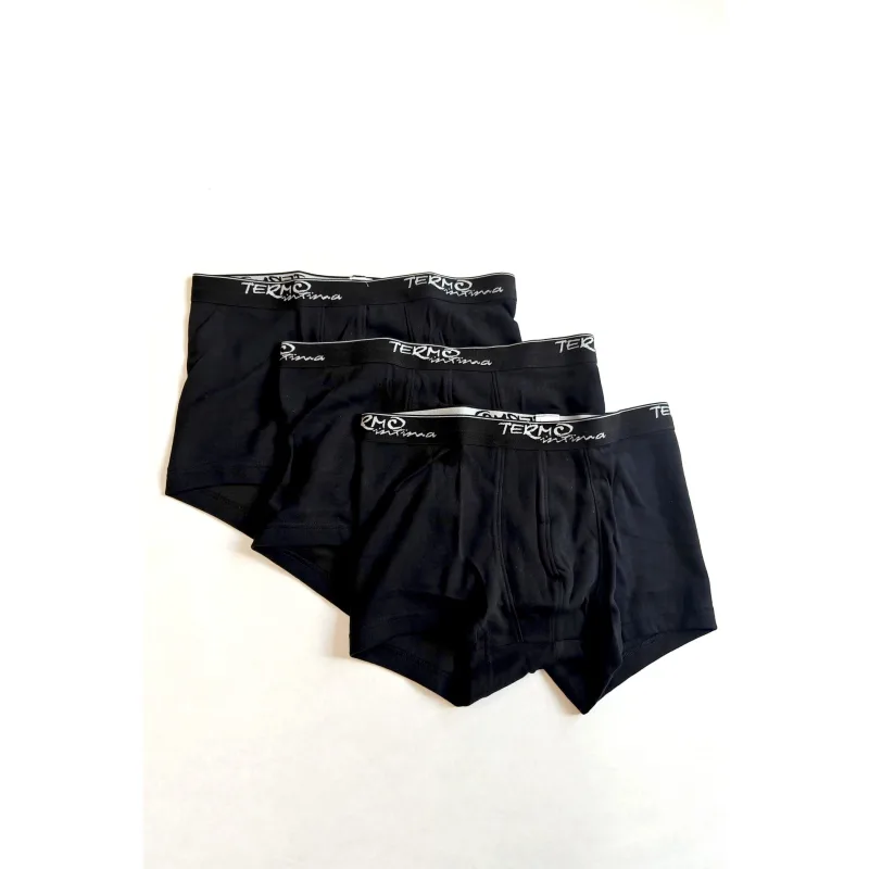 Termo boxerky - set pánskeho termo prádla 3ks TERMO intima - S, čierna sýta
