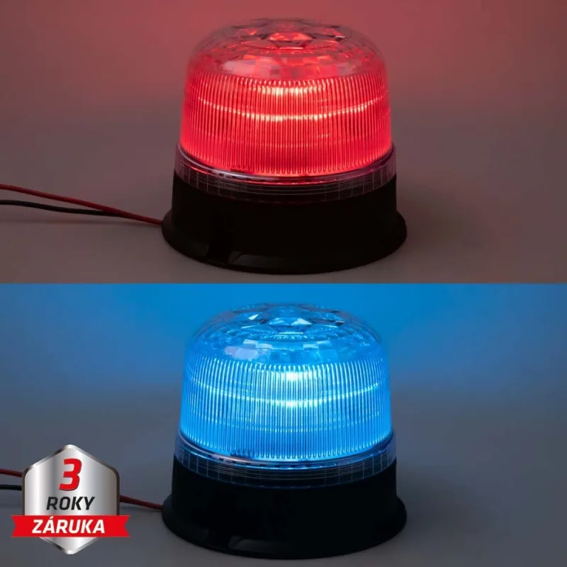 LED maják, 12-24V, modro-červený, pevná montáž, ECE R65 wl825BRfix
