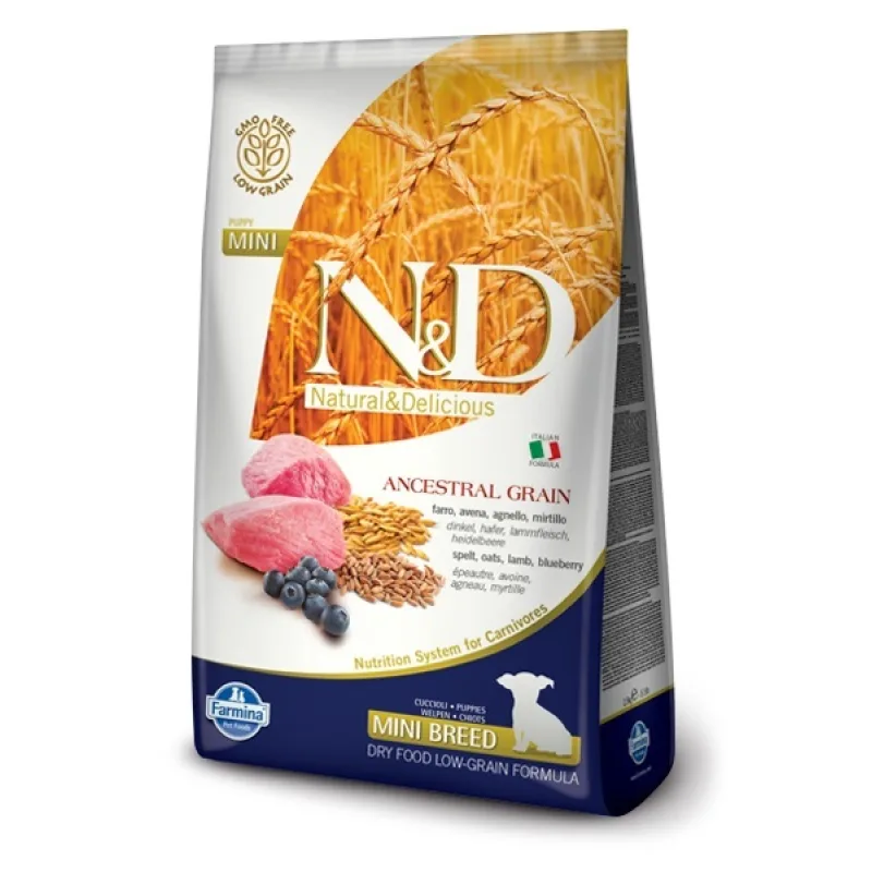 Farmina N&D dog AG puppy mini, lamb, spelt, oats & blueberry 2,5 kg