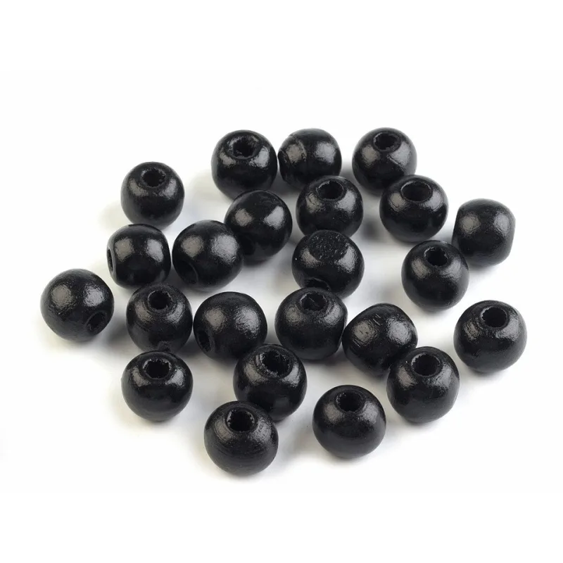 Drevená korálka Ø10 mm - čierna