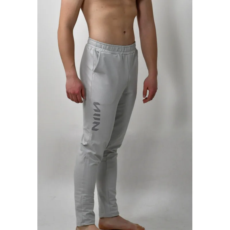 Pánske bavlnené tepláky elastické NIIN pre vysokú postavu - L/XL, sivá