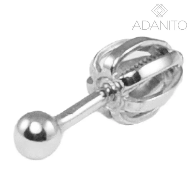 Zlatá náušnice pecka kusovka z bieleho zlata ADANITO BRZ5013S-1, 0.32 g
