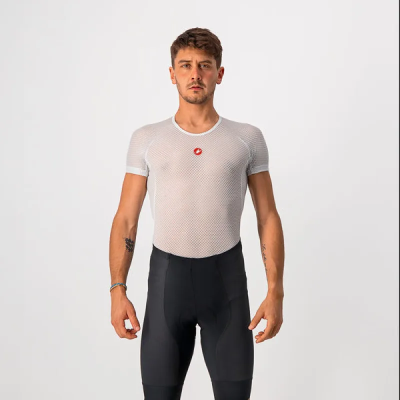 Funkční triko pod cyklistický dres Castelli Pro Issue krátký rukáv bílé