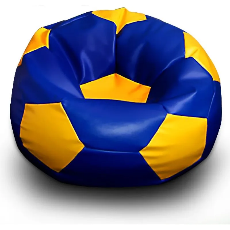 FITMANIA Sedací vak Footbalová lopta xxl + podnoznik Vzor: 10 MODRO-ŽLUTÁ