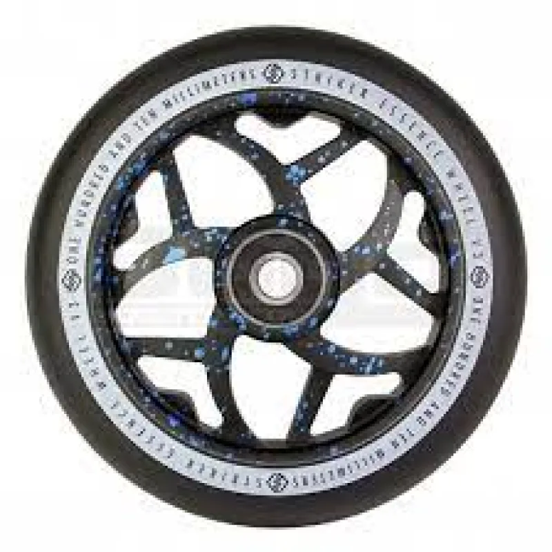 Striker Essence V3 Black 110mm Wheel - Blue Splash