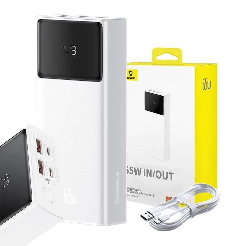 NONAME Baseus power banka Star-Lord 20000 mAh 65W 2x USB-A/micro USB/USB-C bílá 6932172634957