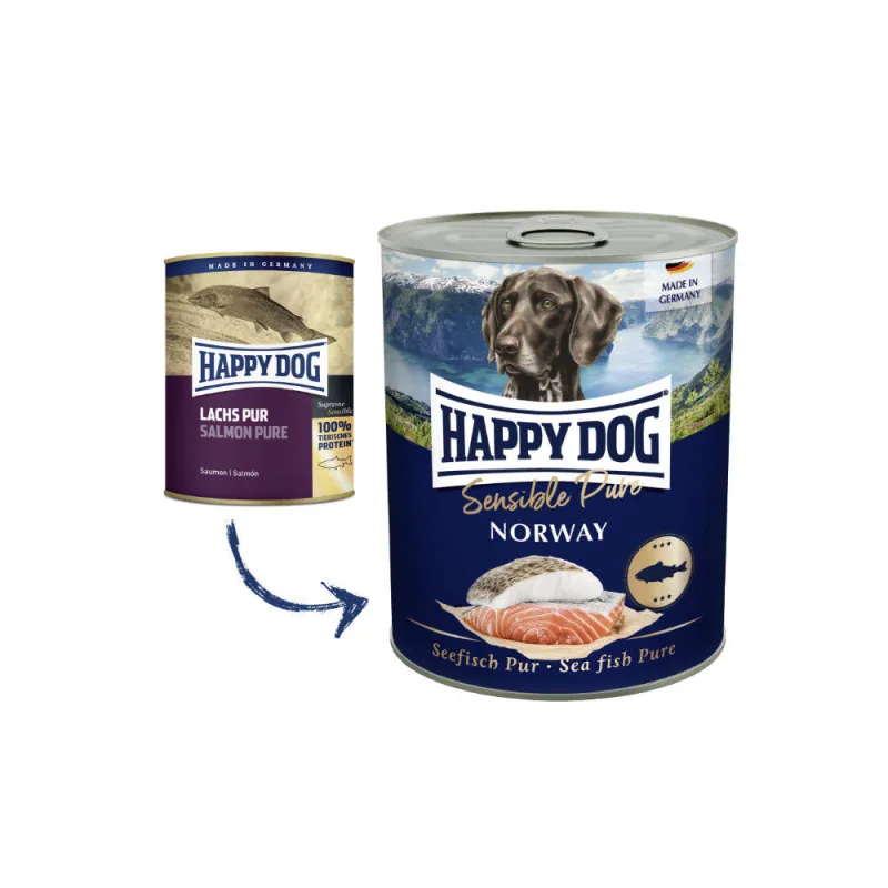 Happy Dog PREMIUM - Fleisch Pur - lososie mäso konzerva 400 g