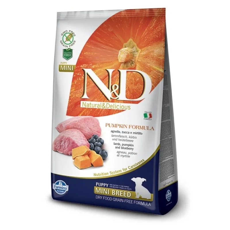 Farmina N&D dog GF PUMPKIN puppy mini lamb & blueberry 2,5 kg