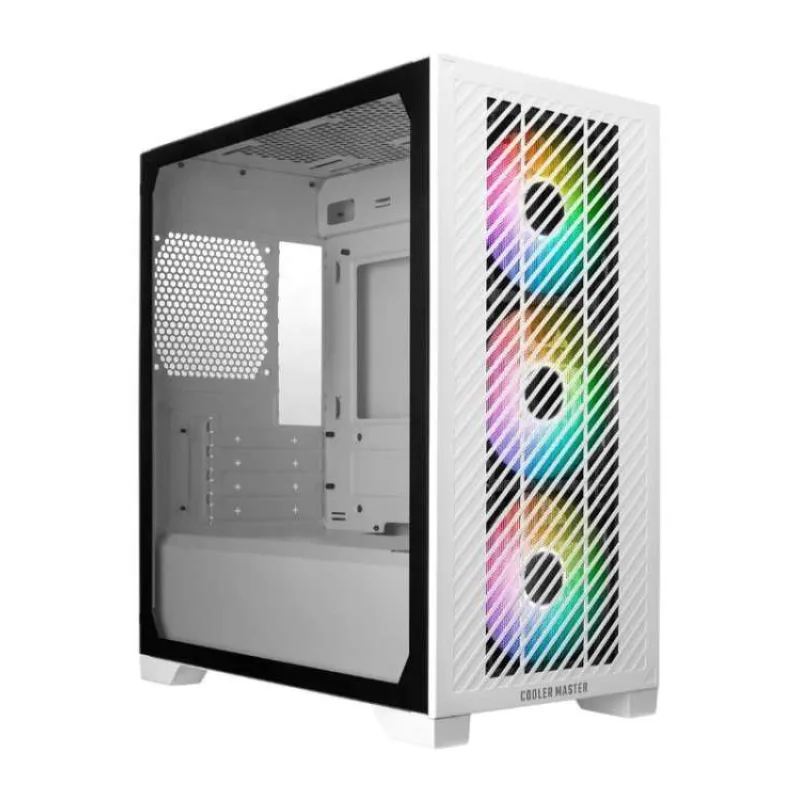 Cooler Master case Elite 301, mATX, Průhledná bočnice, 3x 120mm ARGB Fan, Bílá (E301-WGNN-S00)