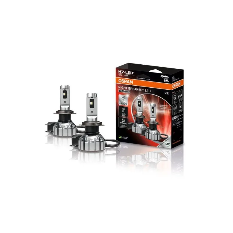 Osram H7 SMART NIGHT BREAKER LED +330% 64210DWNBSM-2HB 6000K 2ks