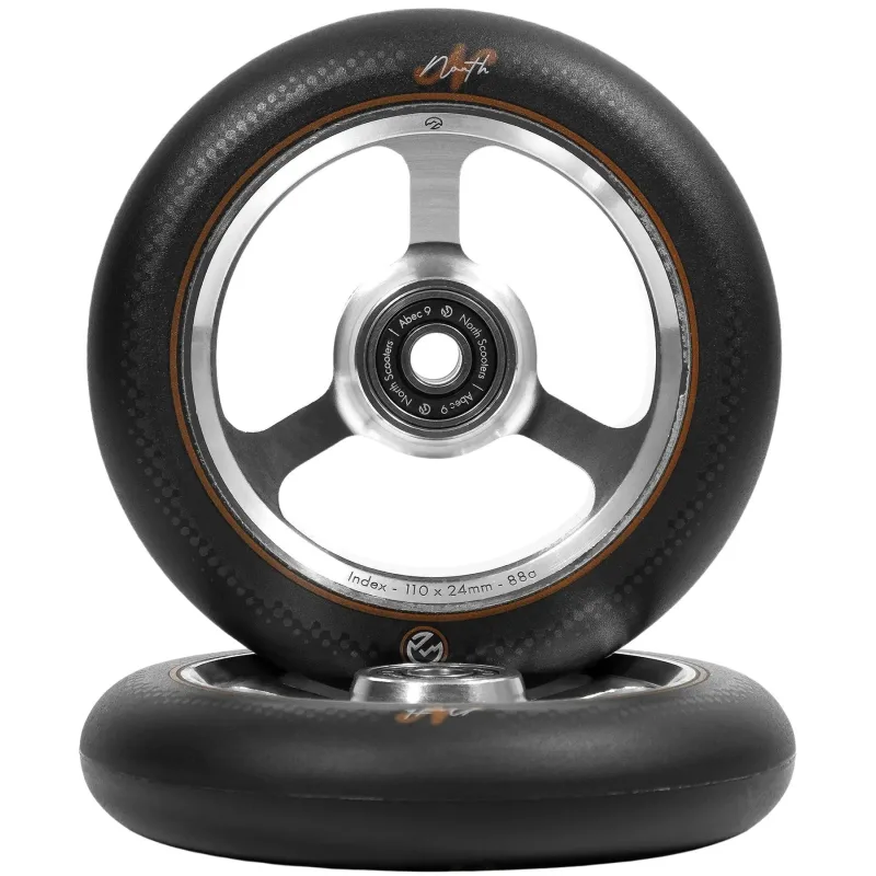 North Index G5 Kolečka Na Freestyle Koloběžku 2-balení (110mm|Silver/Black)