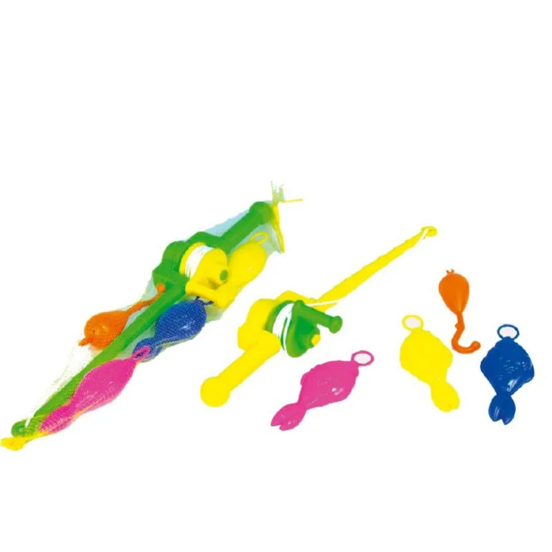 Teddies Hra ryby/rybár plast 3ks+prút 50cm asst 2 farby v sieťke