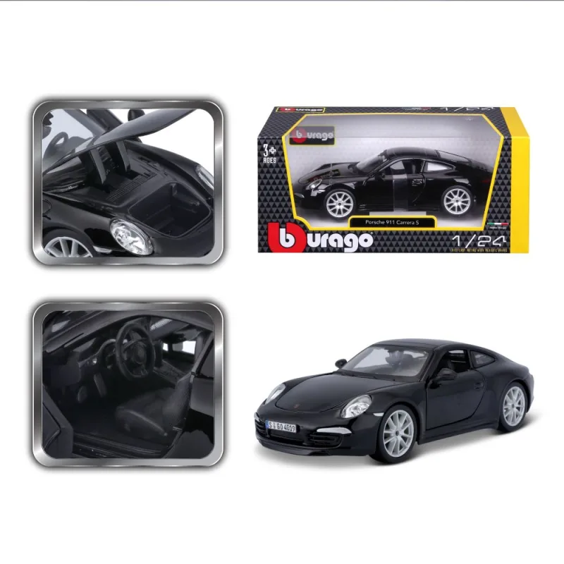 Bburago ORBICO Bburago 1:24 Plus Porsche 911 Carrera S Čierna