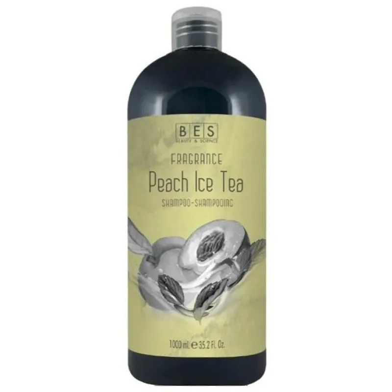 BES Fragrance Peach Ice Tea Shampoo 1000ml - vlasový šampón s vôňou broskyne