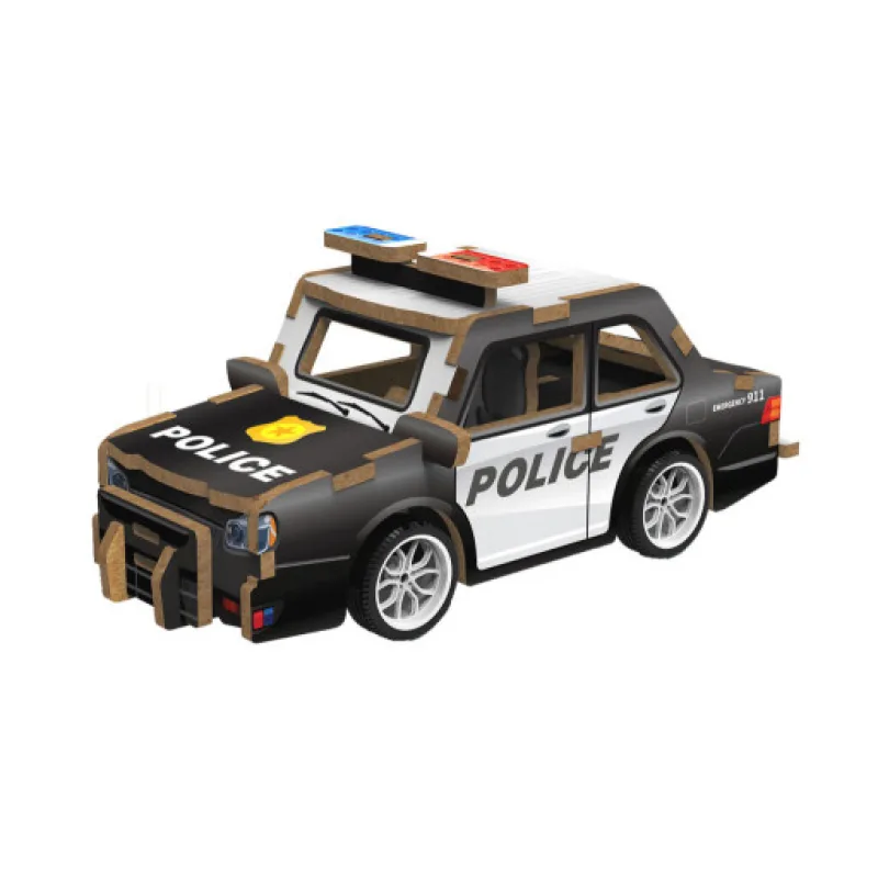 Wiky Dřevěné 3D puzzle Policejní auto 13 cm