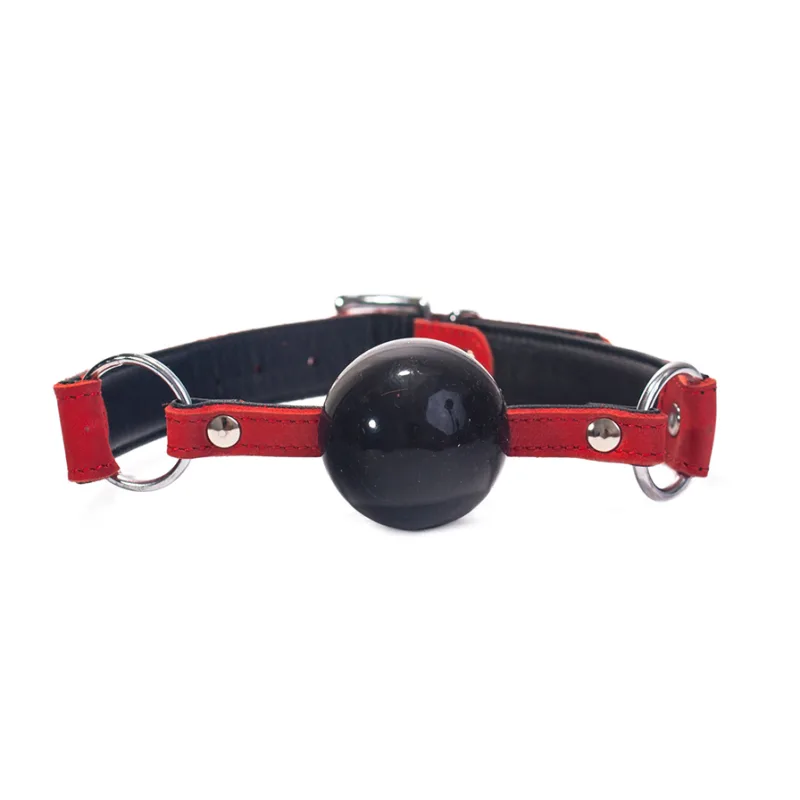 MisterB Silicone Ball Gag Nubuck Leather