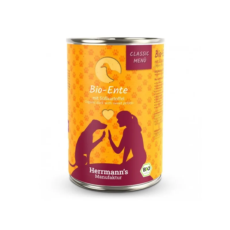Herrmanns BIO Kačacie mäso a batáty, konzerva 12x 400 g